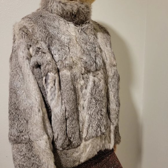 Antique Over coat Jacket Hipster Length Excellent condition Genuine Rabbit